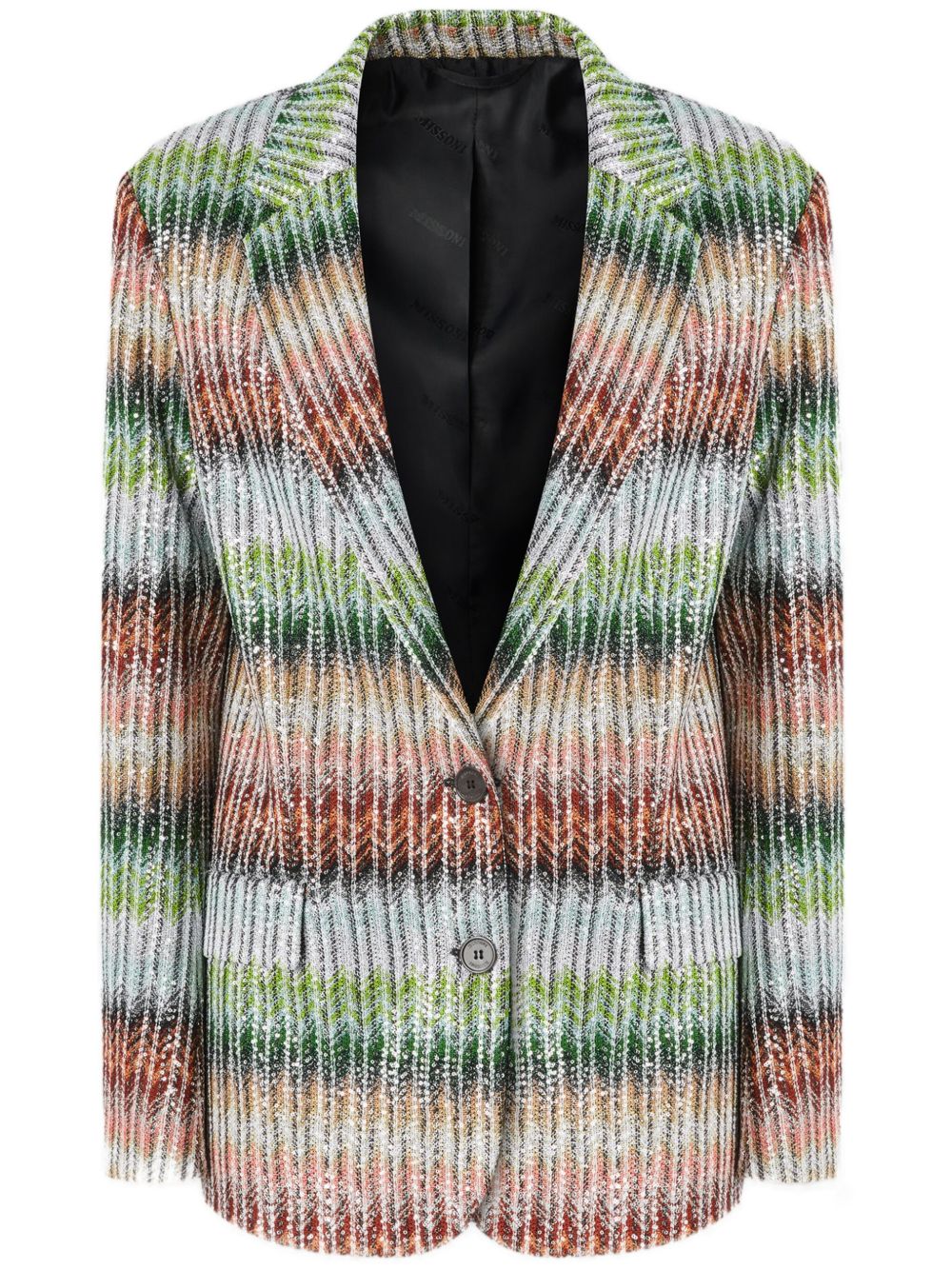 Missoni Z字形图案编织西装夹克 - 绿色