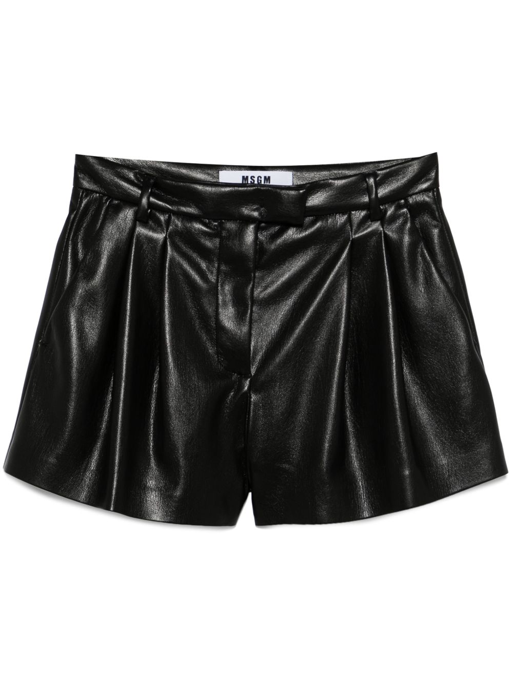 MSGM 褶饰短裤 - 黑色