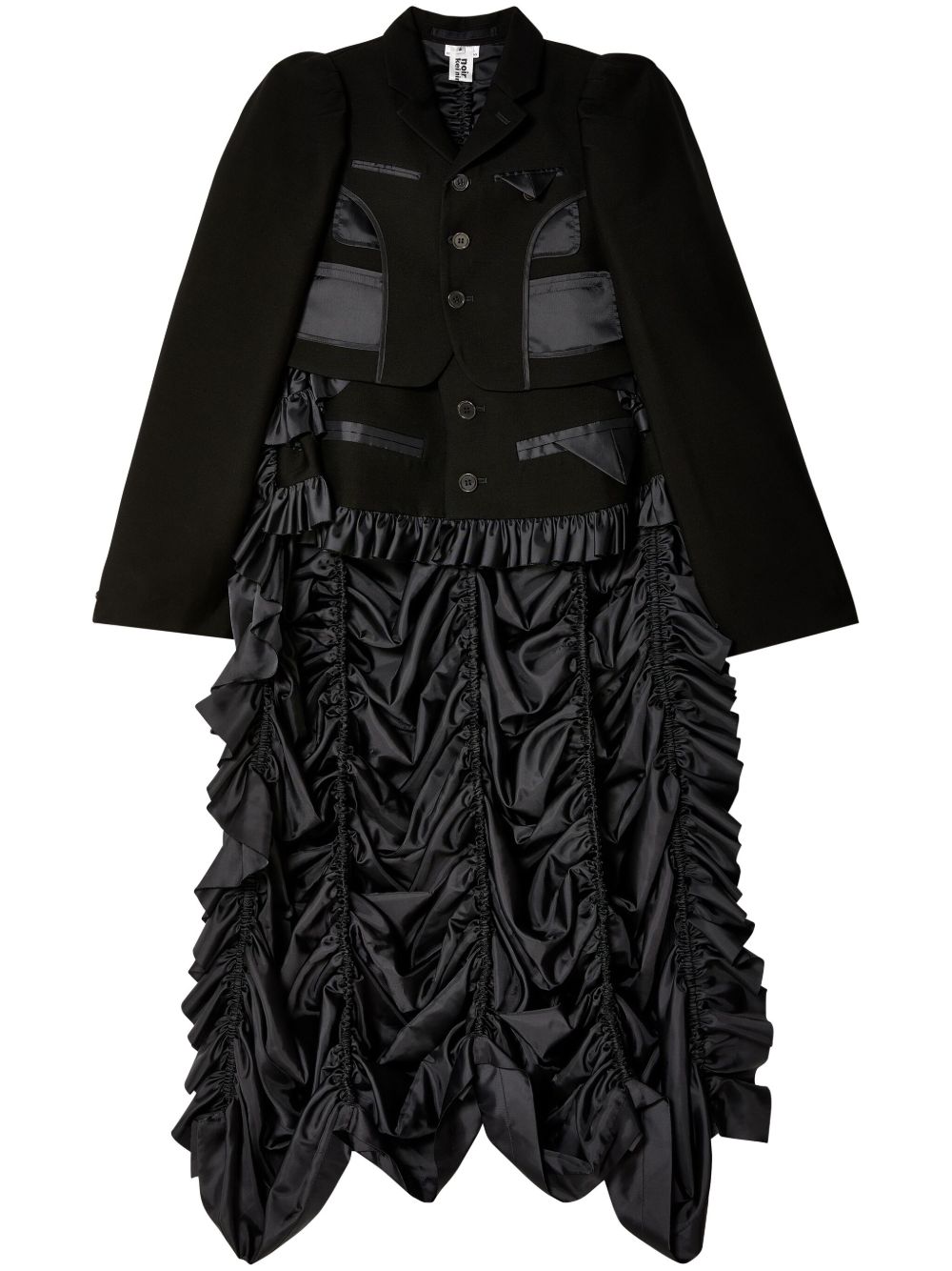 Noir Kei Ninomiya 荷叶边细节大衣 - 黑色