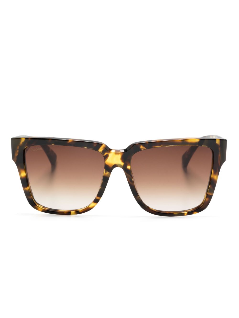 Max Mara Eyewear 玳瑁纹效果方框太阳眼镜 - 褐色