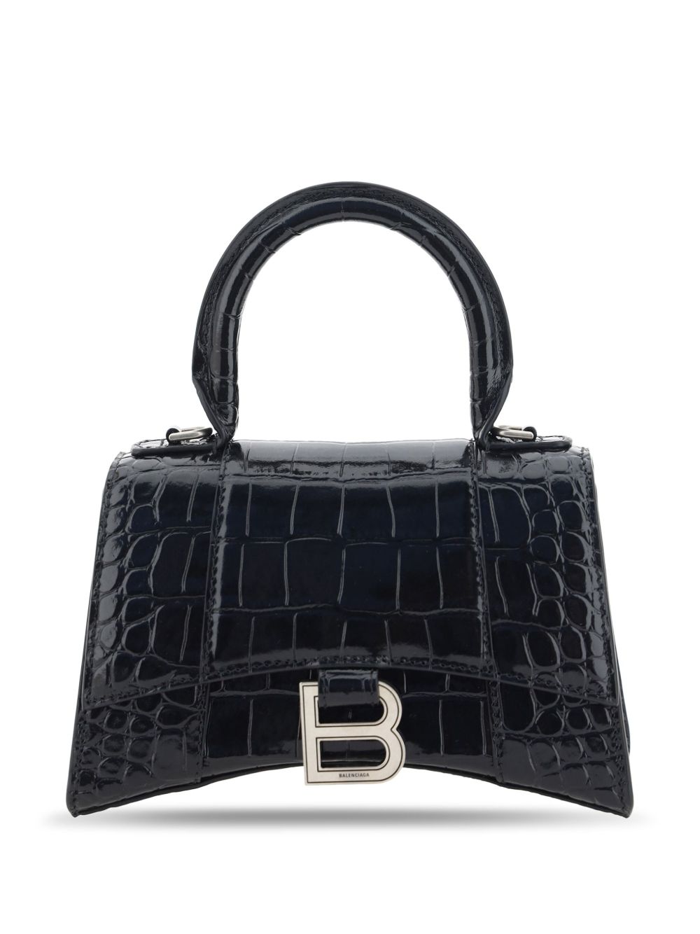Balenciaga Hourglass XS 顶置手柄手提包 - 黑色