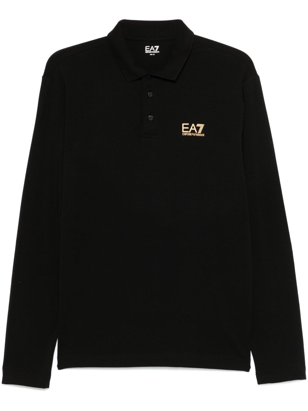 Ea7 Emporio Armani 橡胶logo polo衫 - 黑色