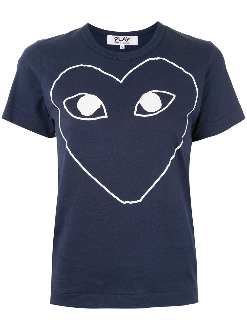 Comme Des Garçons Play logo印花T恤 - 蓝色