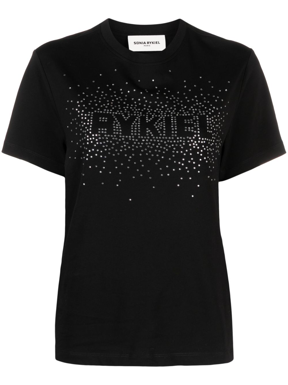 Sonia Rykiel 珠饰logo棉T恤 - 黑色