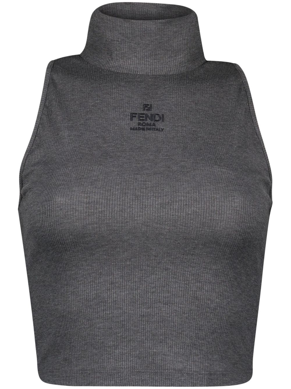 FENDI logo刺绣坦克背心 - 灰色
