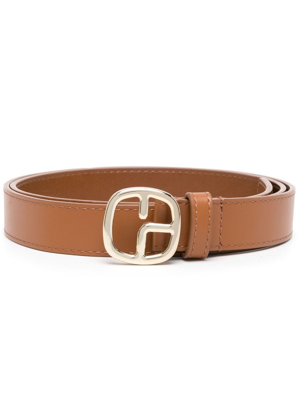 Claudie Pierlot 经典logo皮质腰带 - 褐色