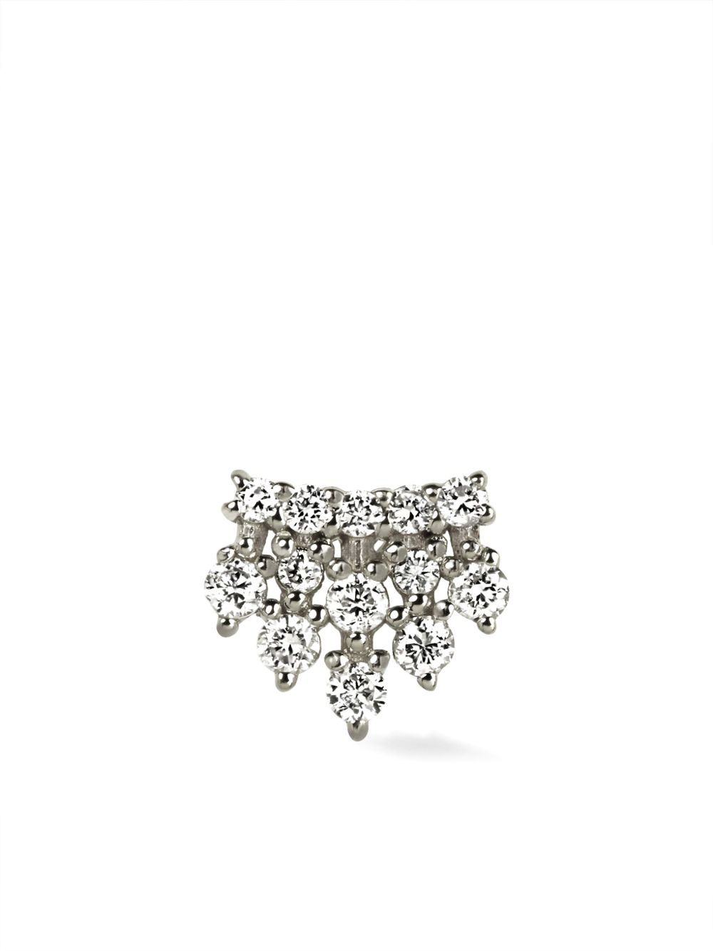 Lark & Berry 14K白金 Royal Crown 钻石耳钉 - 白色
