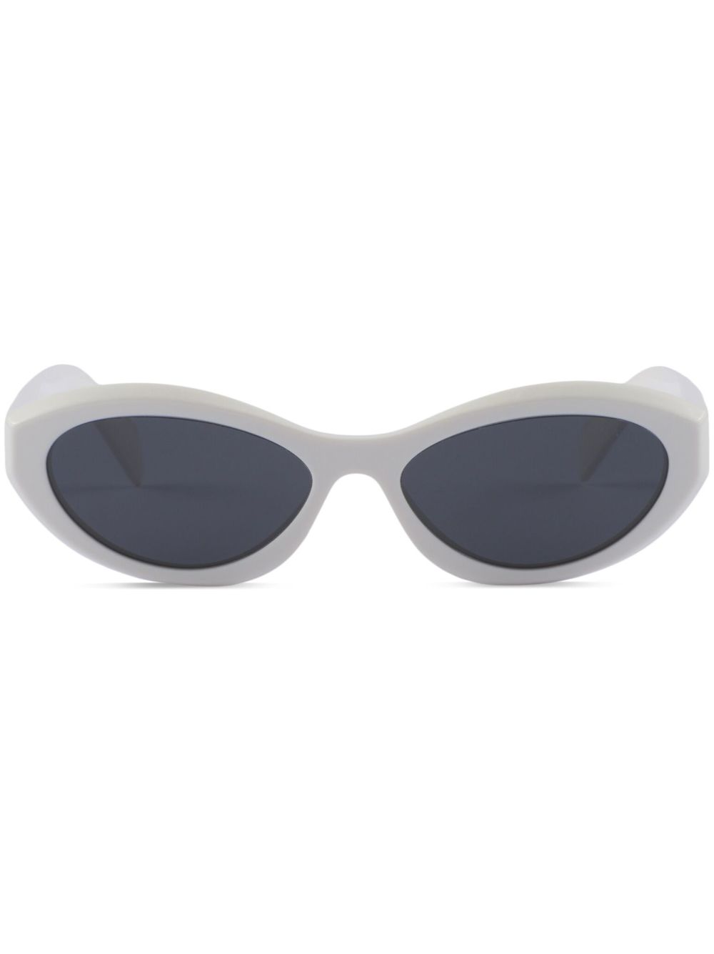 Prada Eyewear Symbole 椭圆形镜框太阳眼镜 - 白色
