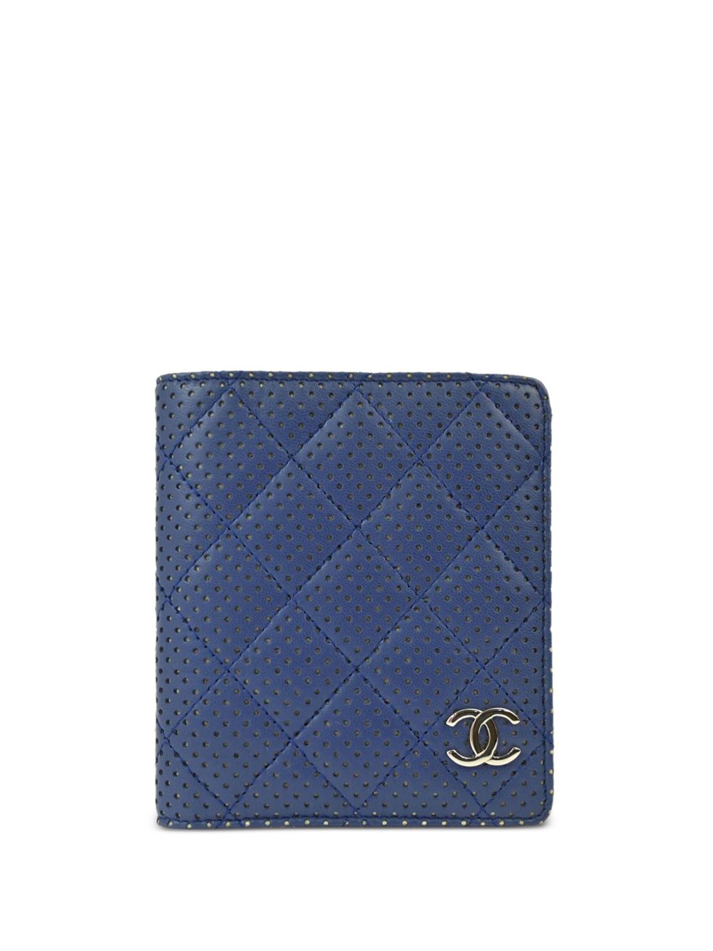 CHANEL Pre-Owned 穿孔对折钱包（2007年典藏款） - 蓝色