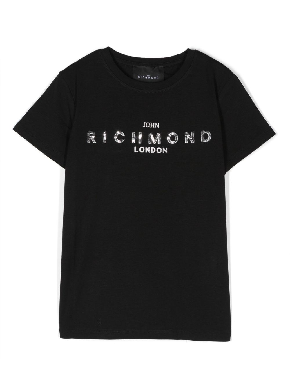 John Richmond Junior 亮片logo细节T恤 - 黑色