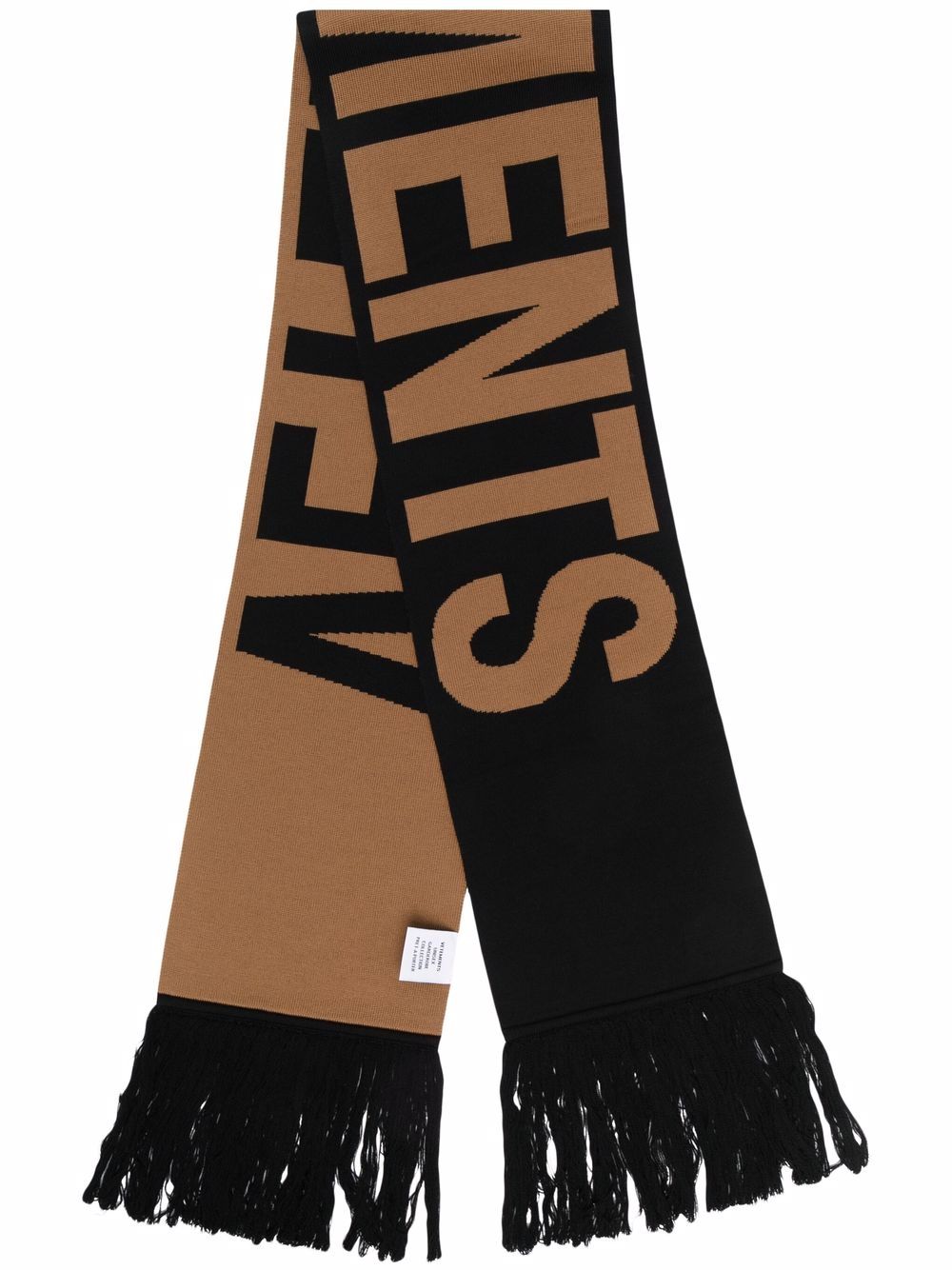 VETEMENTS 嵌花针织围巾 - 黑色