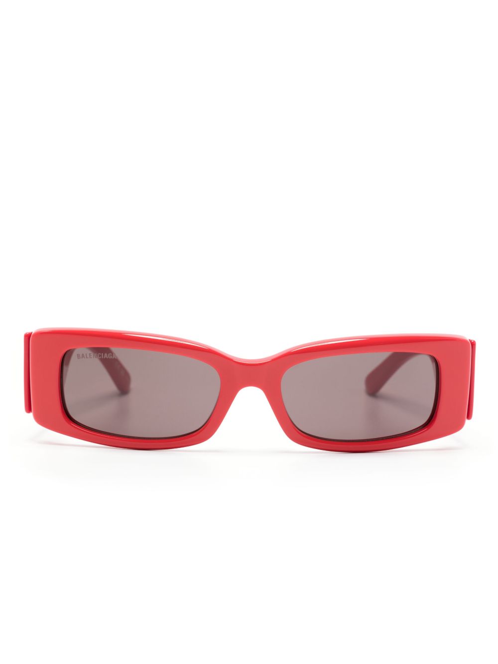 Balenciaga Eyewear logo印花长方形框太阳眼镜 - 红色