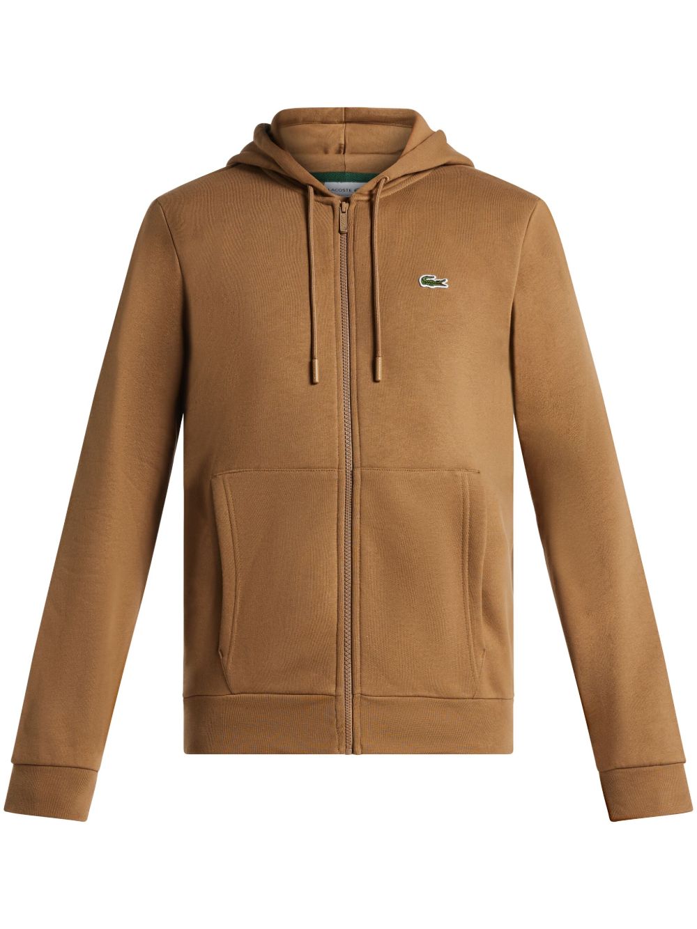 Lacoste 标贴拉链卫衣 - 褐色