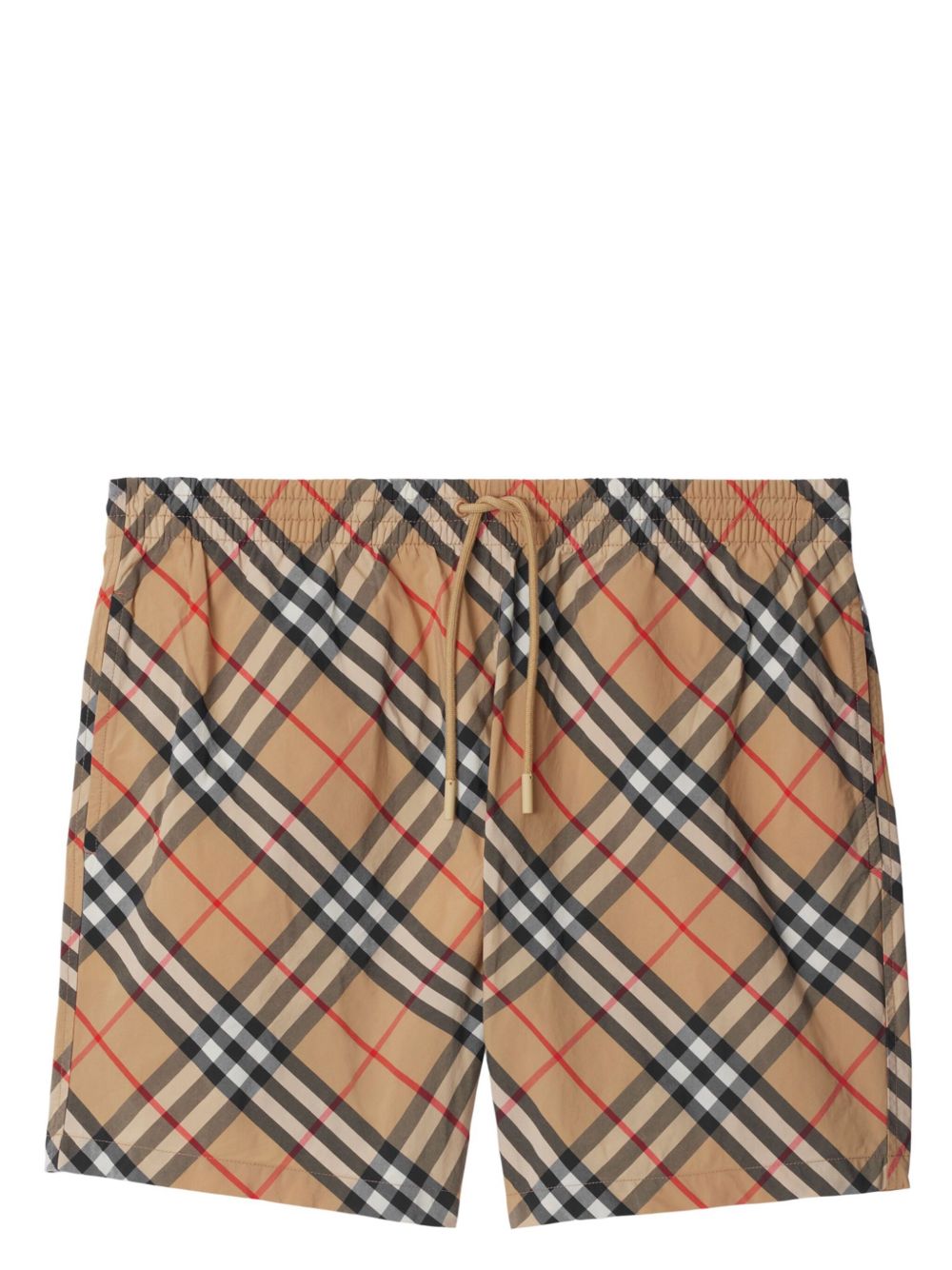 Burberry 格纹抽绳泳裤 - 中性色