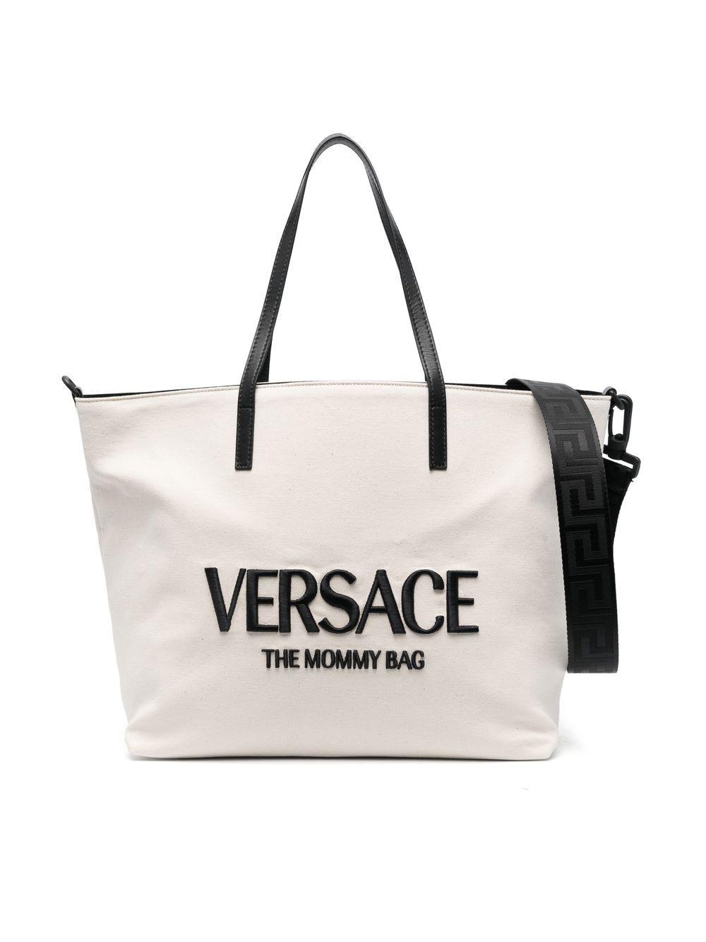 Versace Kids logo刺绣手提包 - 中性色