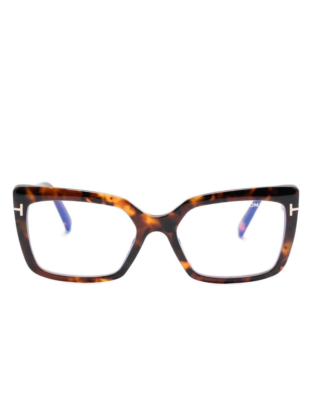 TOM FORD Eyewear FT5991B 长方形镜框眼镜 - 褐色