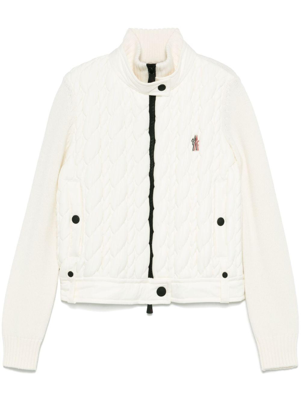 Moncler Grenoble 初剪羊毛拉链滑雪夹克 - 白色