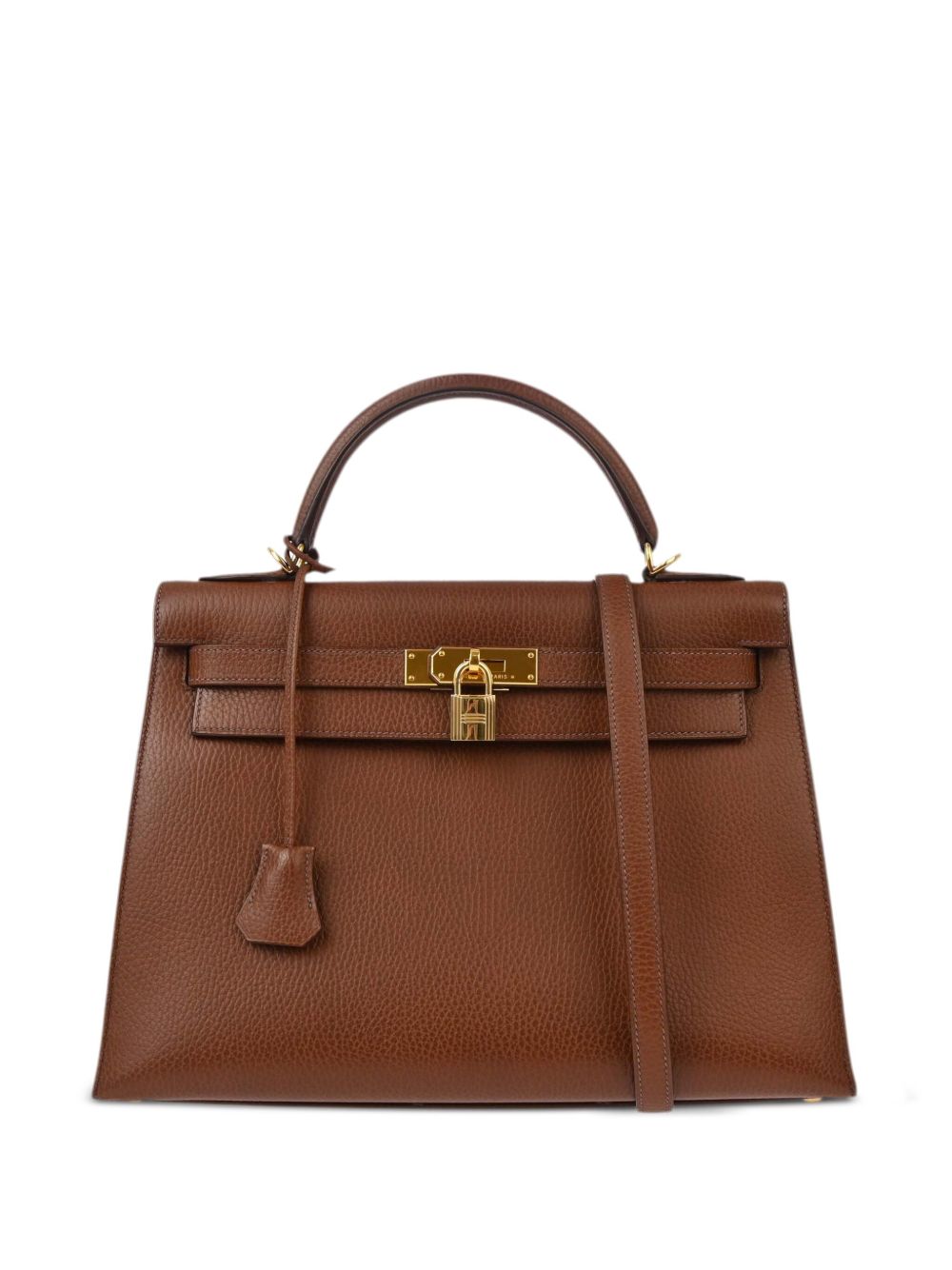 Hermès Pre-Owned Kelly 32 两用手提包（2002年典藏款） - 褐色