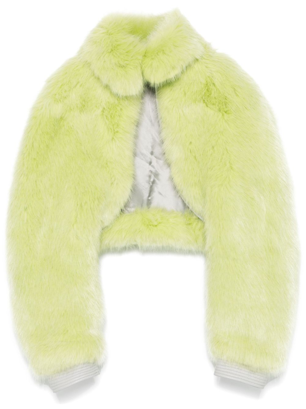 Off-White Fuzzy 披风 - 绿色