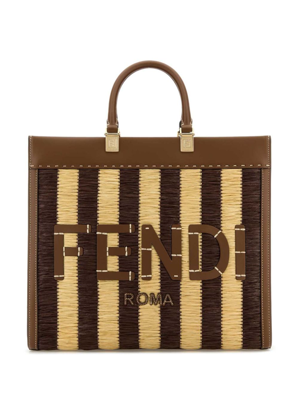 FENDI Sunshine 中号手提包 - 褐色