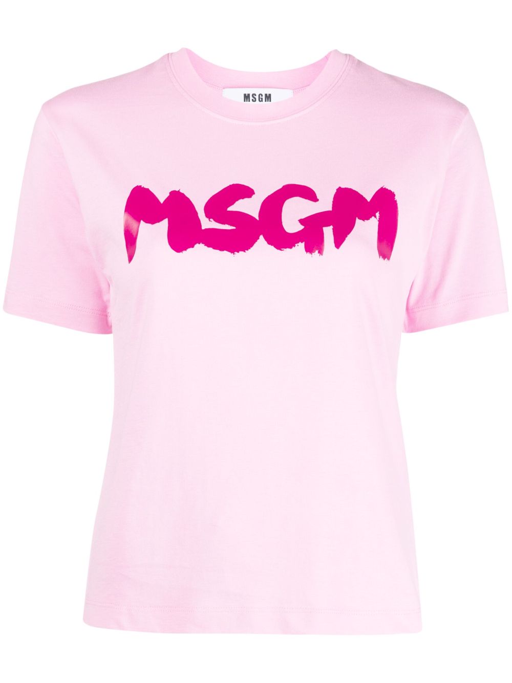 MSGM logo印花棉T恤 - 粉色