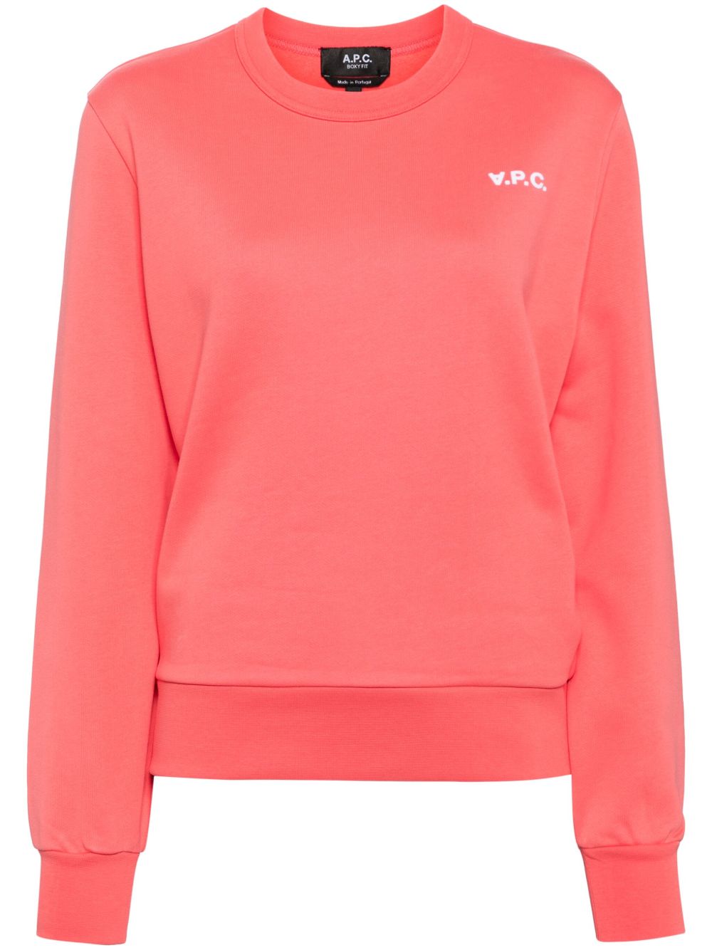 A.P.C. logo印花棉卫衣 - 粉色