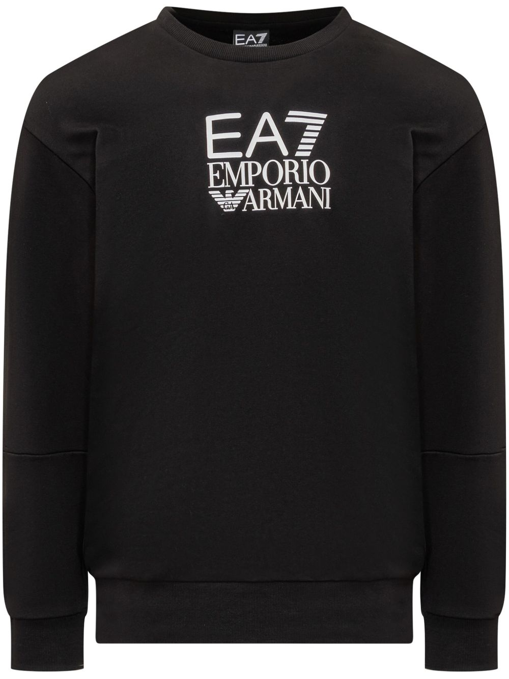 Ea7 Emporio Armani logo印花卫衣 - 黑色