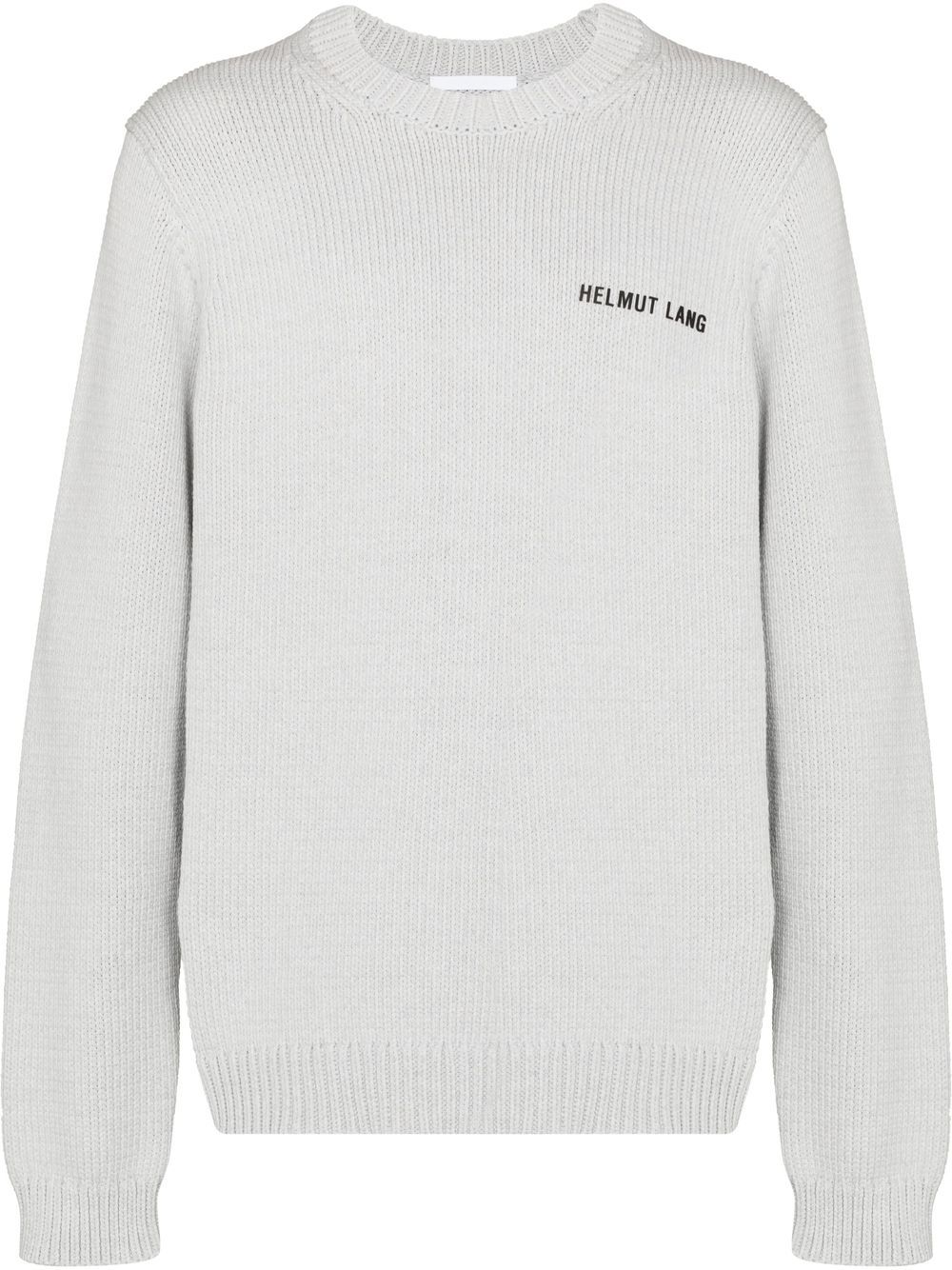 Helmut Lang 罗纹针织拼接毛衣 - 灰色