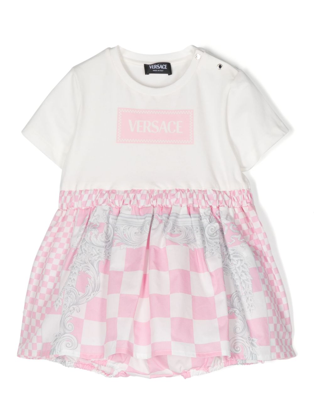 Versace Kids Medusa Contrasto 印花连衣裙 - 粉色