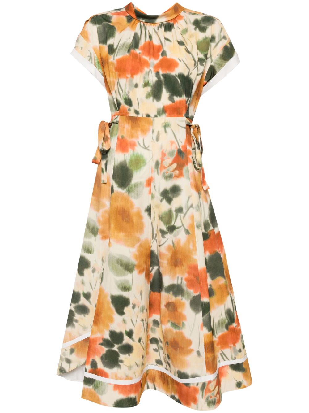 3.1 Phillip Lim Blurred Marigold 中长连衣裙 - 橘色