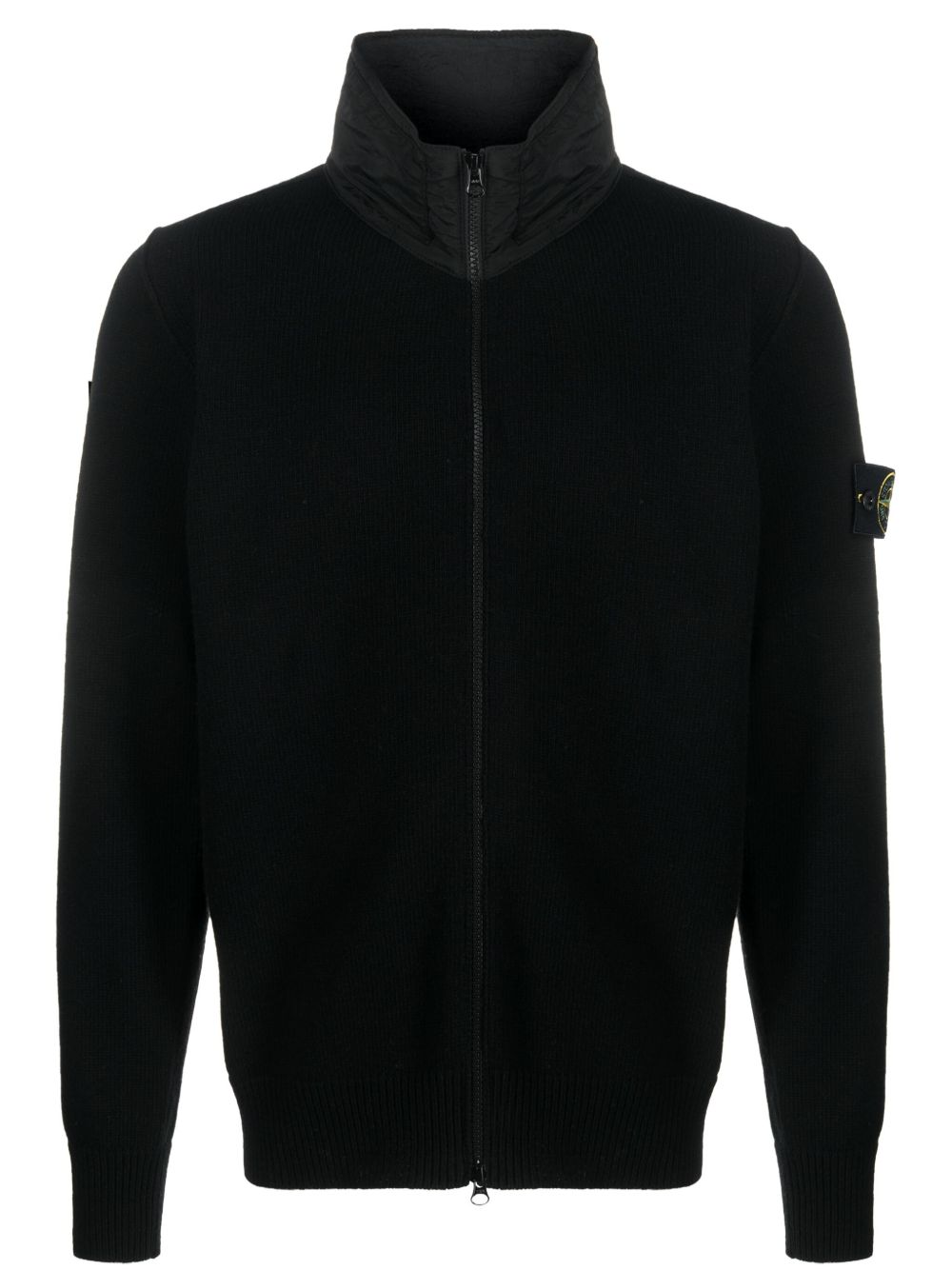 Stone Island Compass 贴花拉链开衫 - 黑色