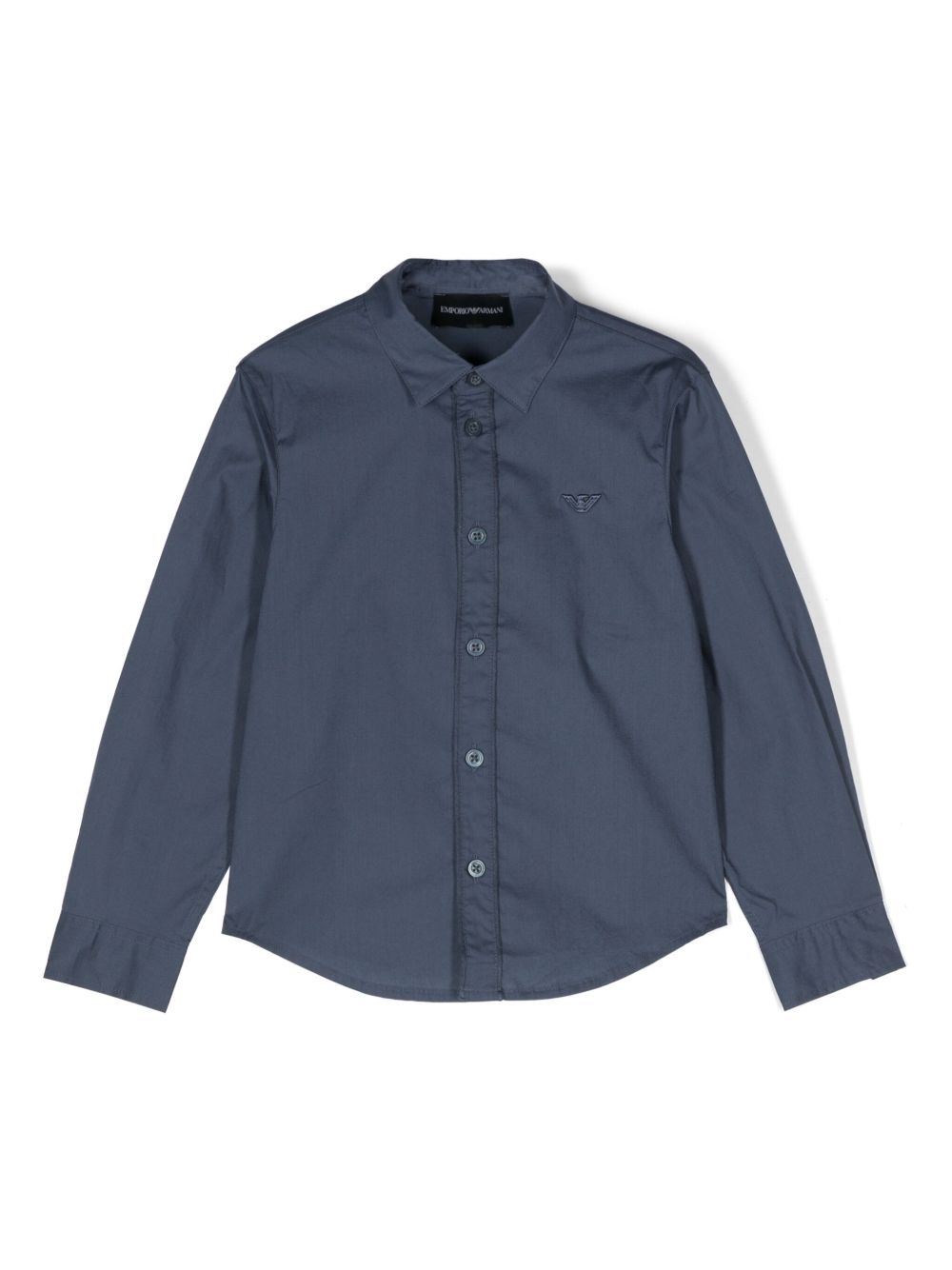 Emporio Armani Kids 标贴衬衫 - 蓝色