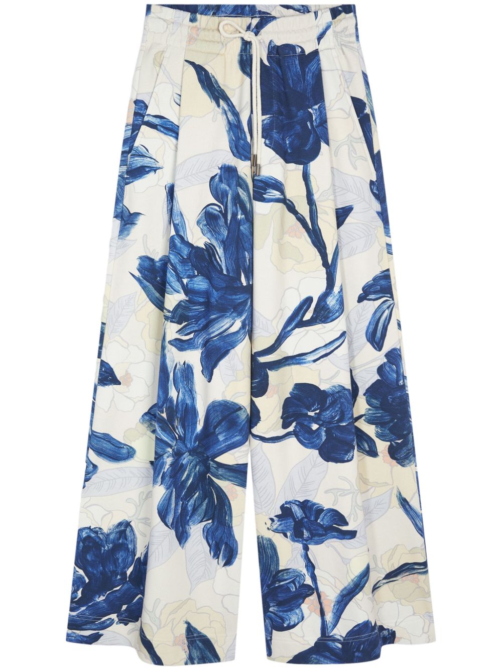 DRIES VAN NOTEN 花卉印花运动裤 - 白色