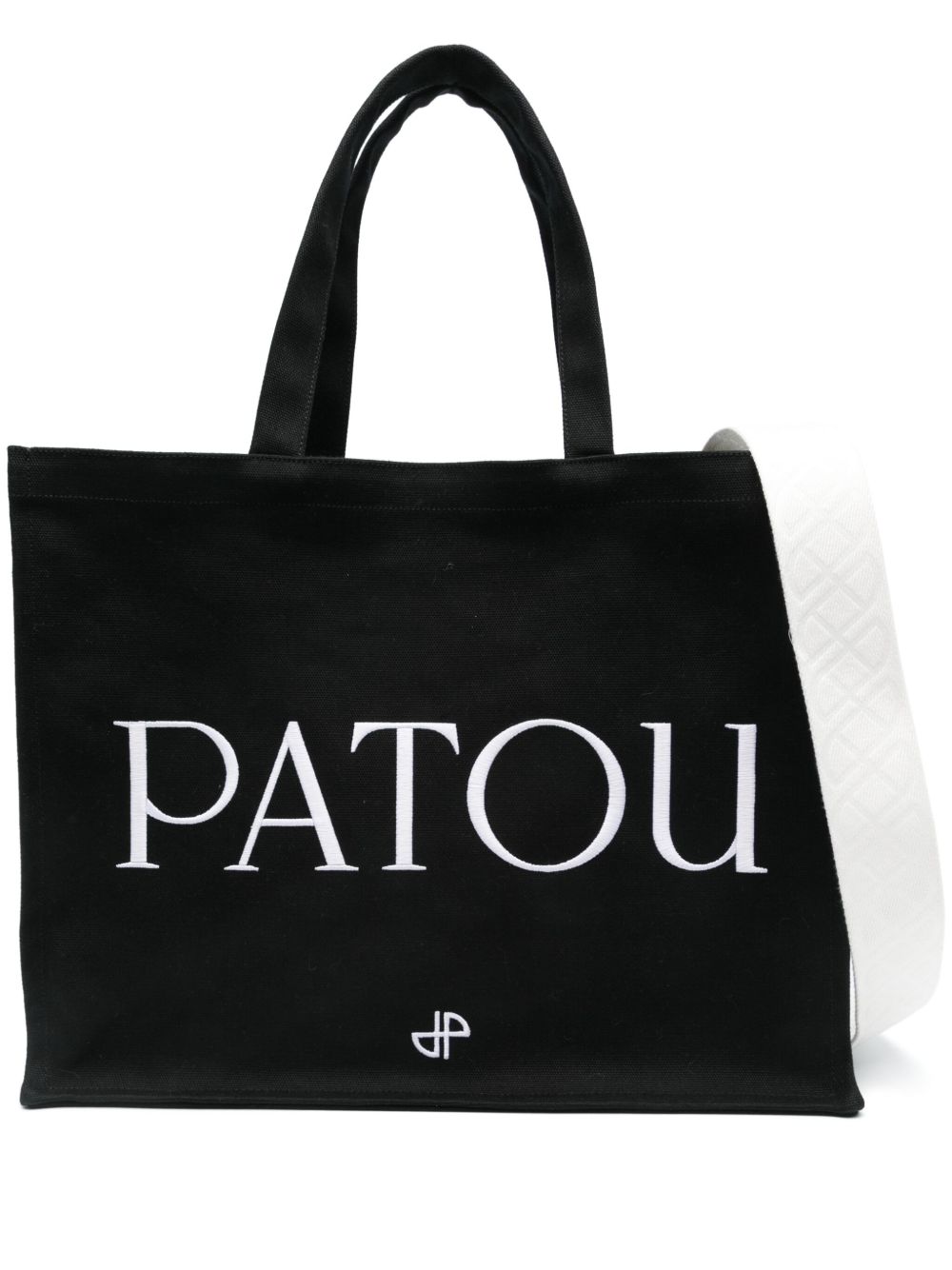 Patou Patou 大号帆布手提包 - 黑色