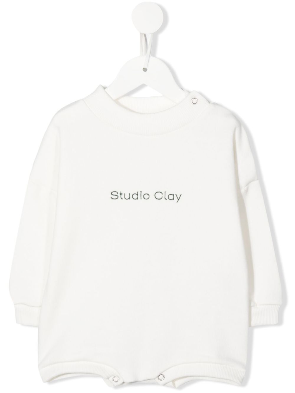 Studio Clay logo印花连体衣 - 白色