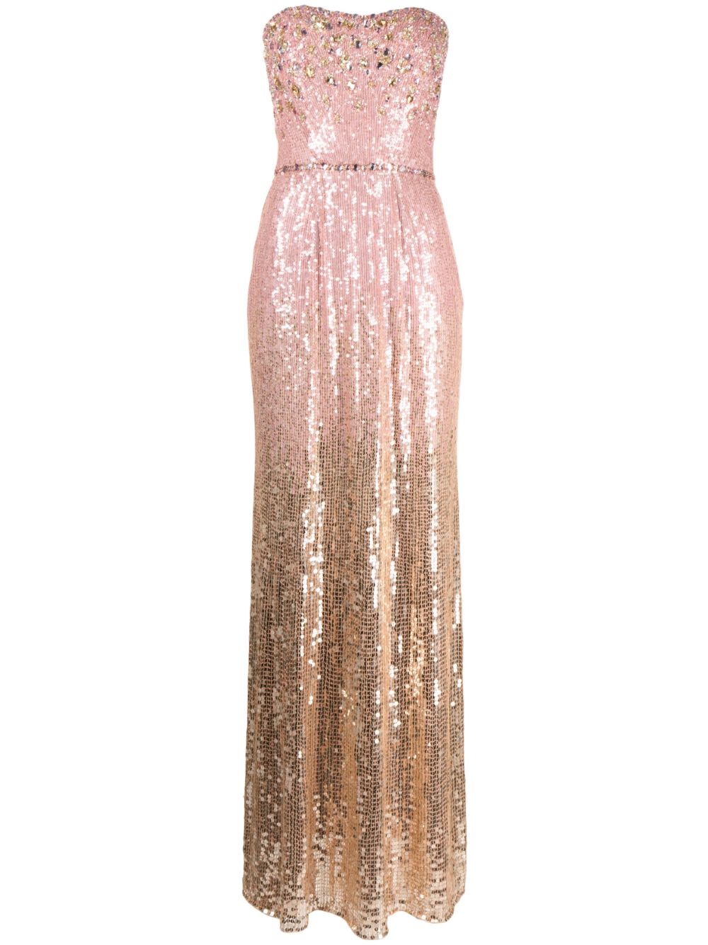 Jenny Packham Midnight 露肩连衣裙 - 粉色