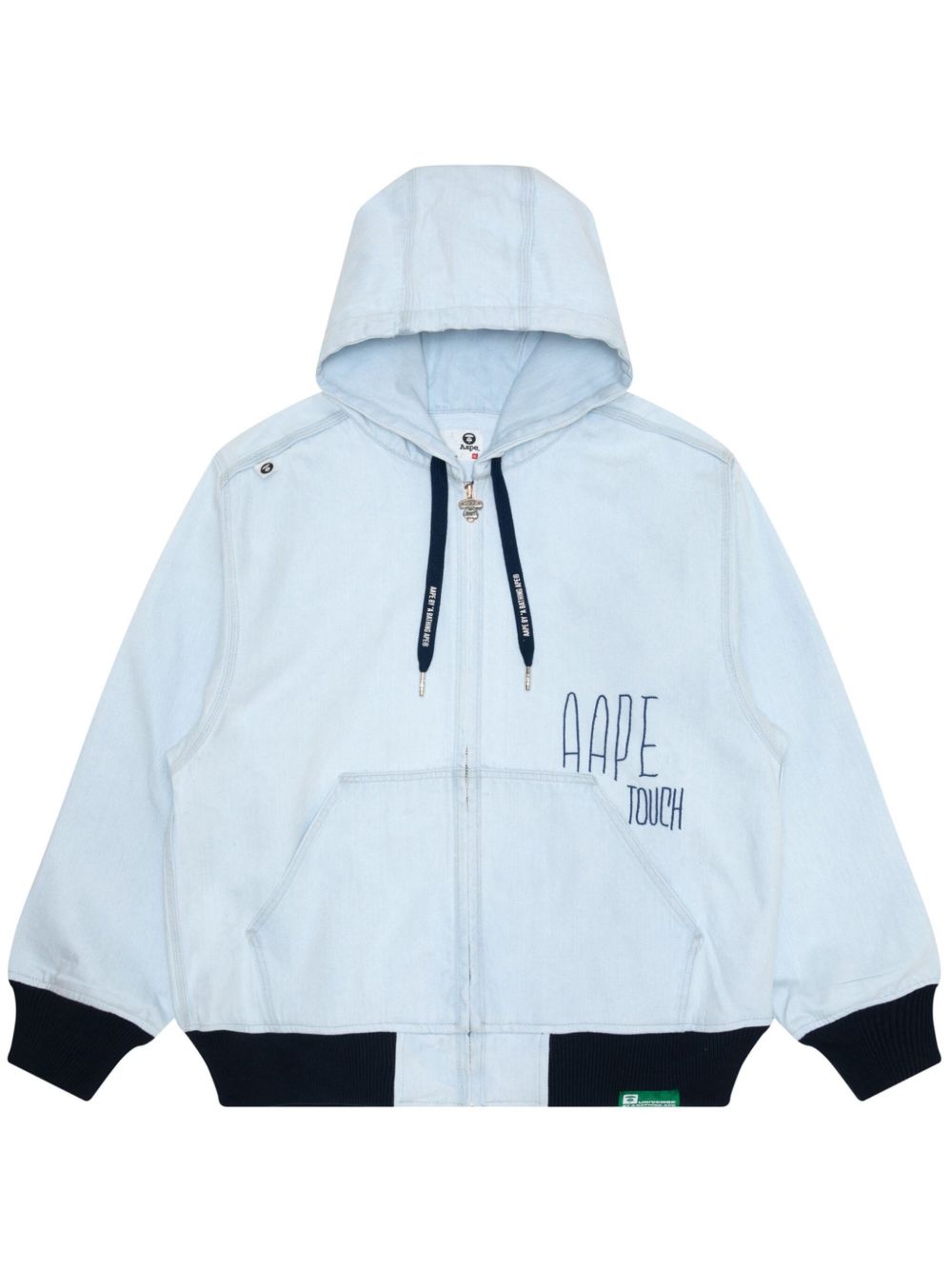 AAPE BY *A BATHING APE® 刺绣牛仔夹克 - 蓝色