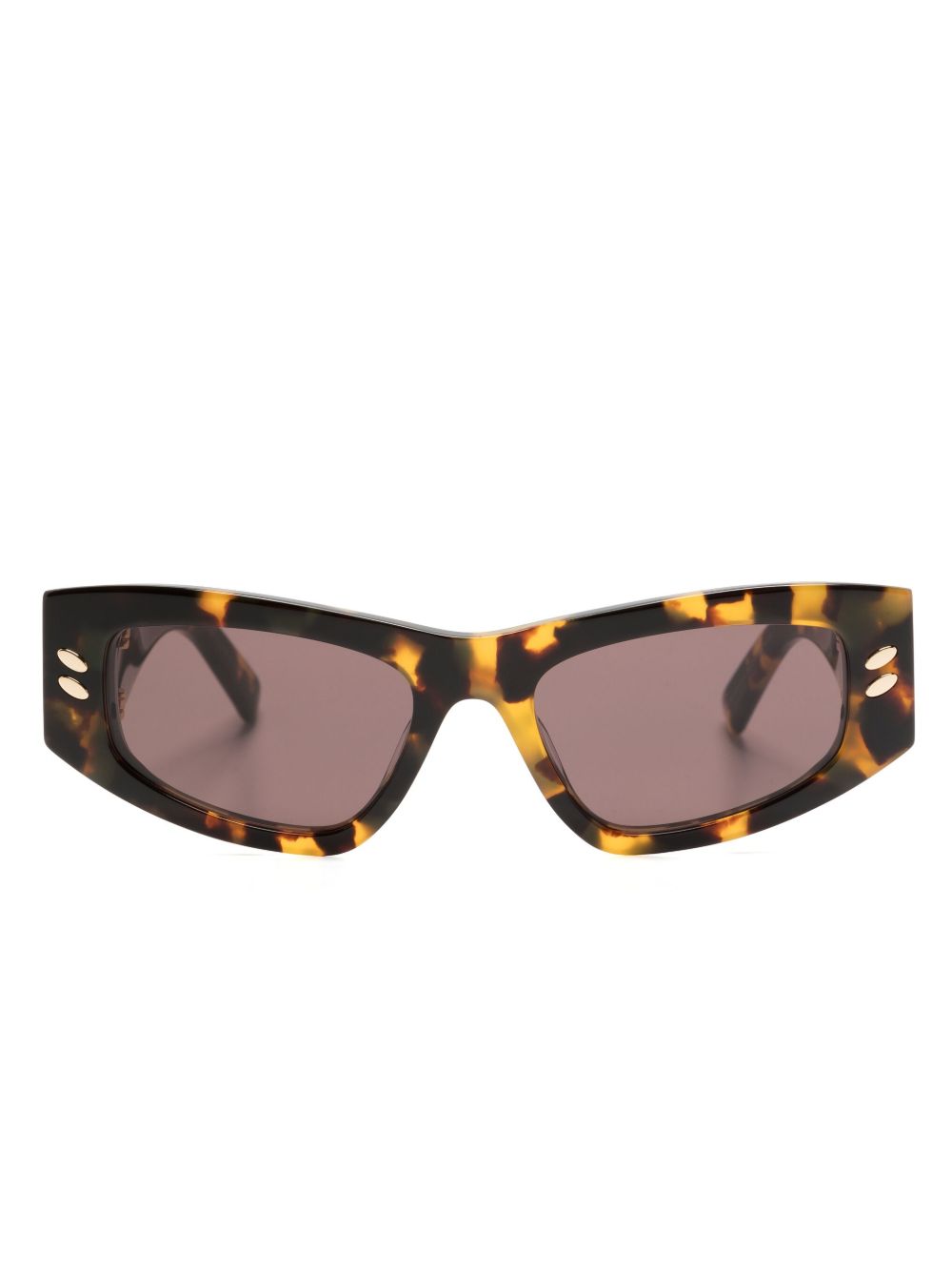 Stella McCartney Eyewear 玳瑁纹长方框太阳眼镜 - 褐色