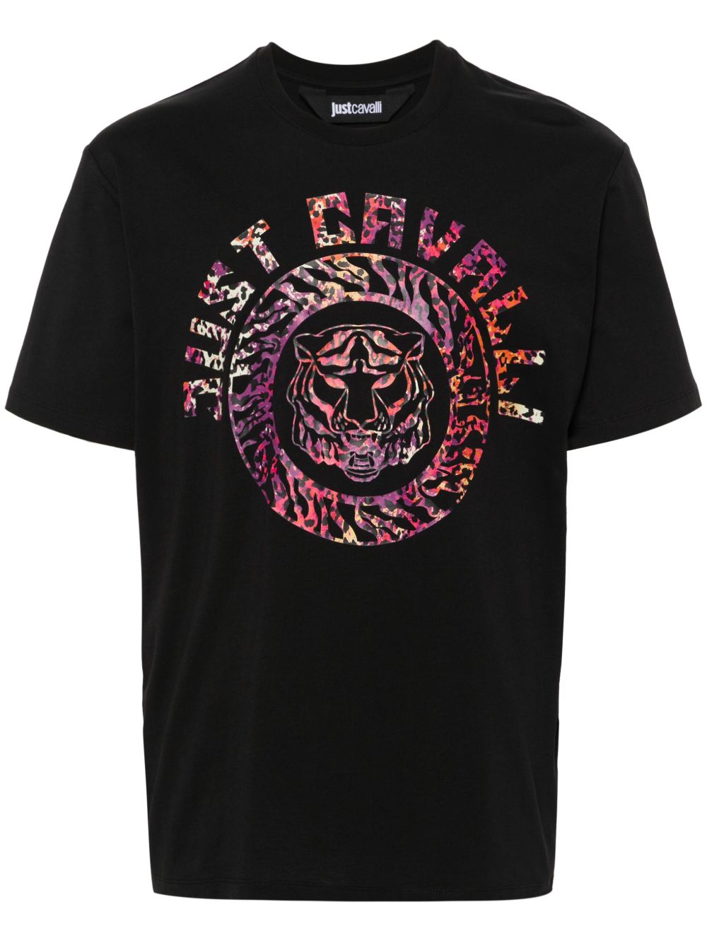 Just Cavalli Tiger Head 印花T恤 - 黑色