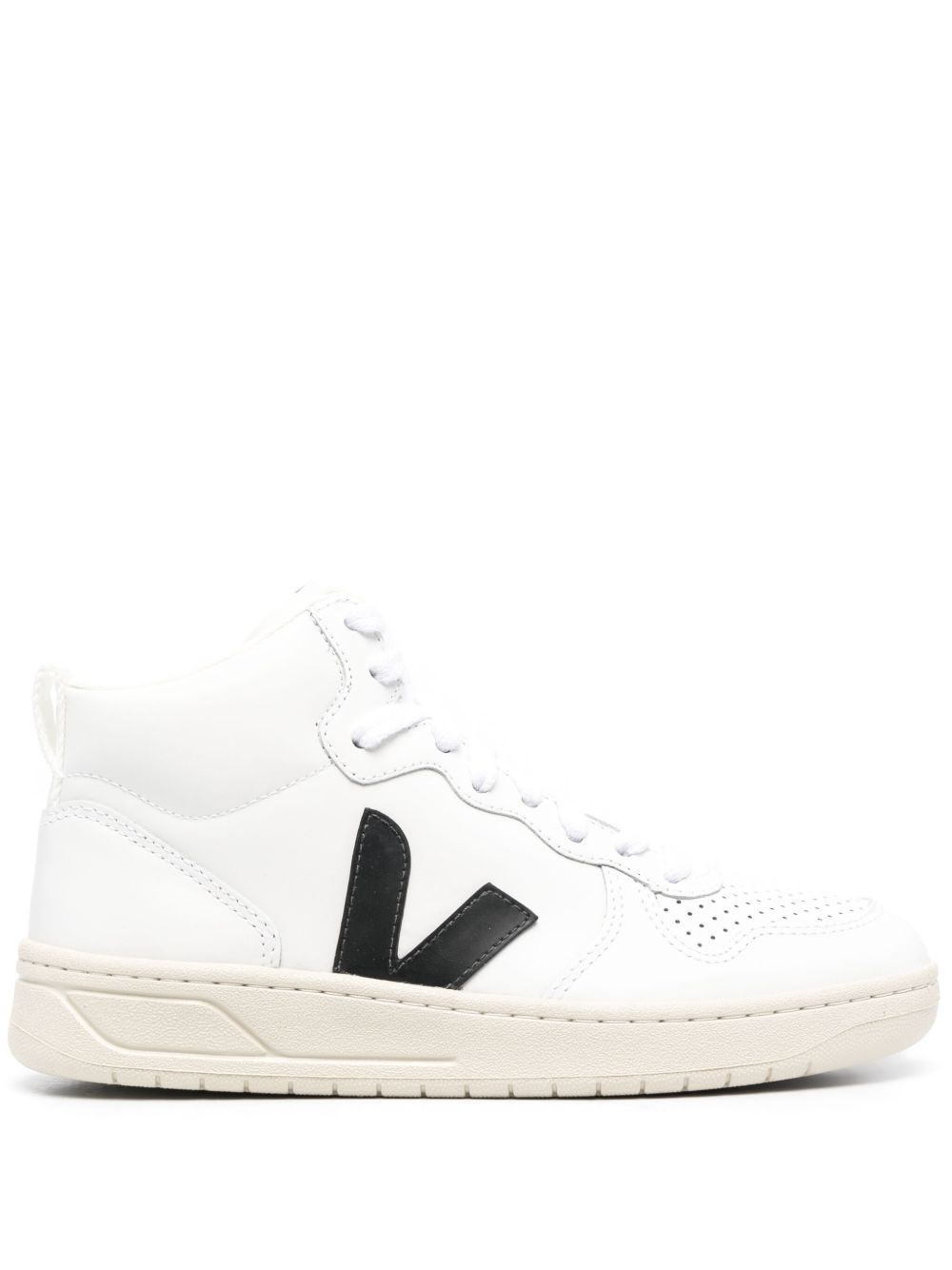 VEJA V-10 皮质高帮运动鞋 - 白色
