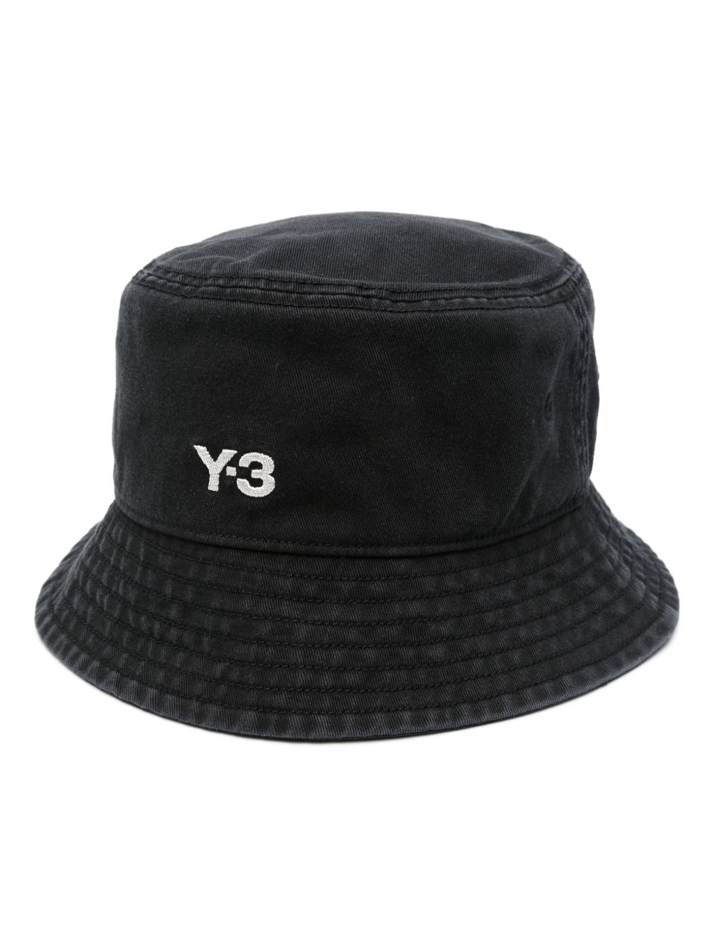 Y-3 logo刺绣棉棒球帽 - 黑色