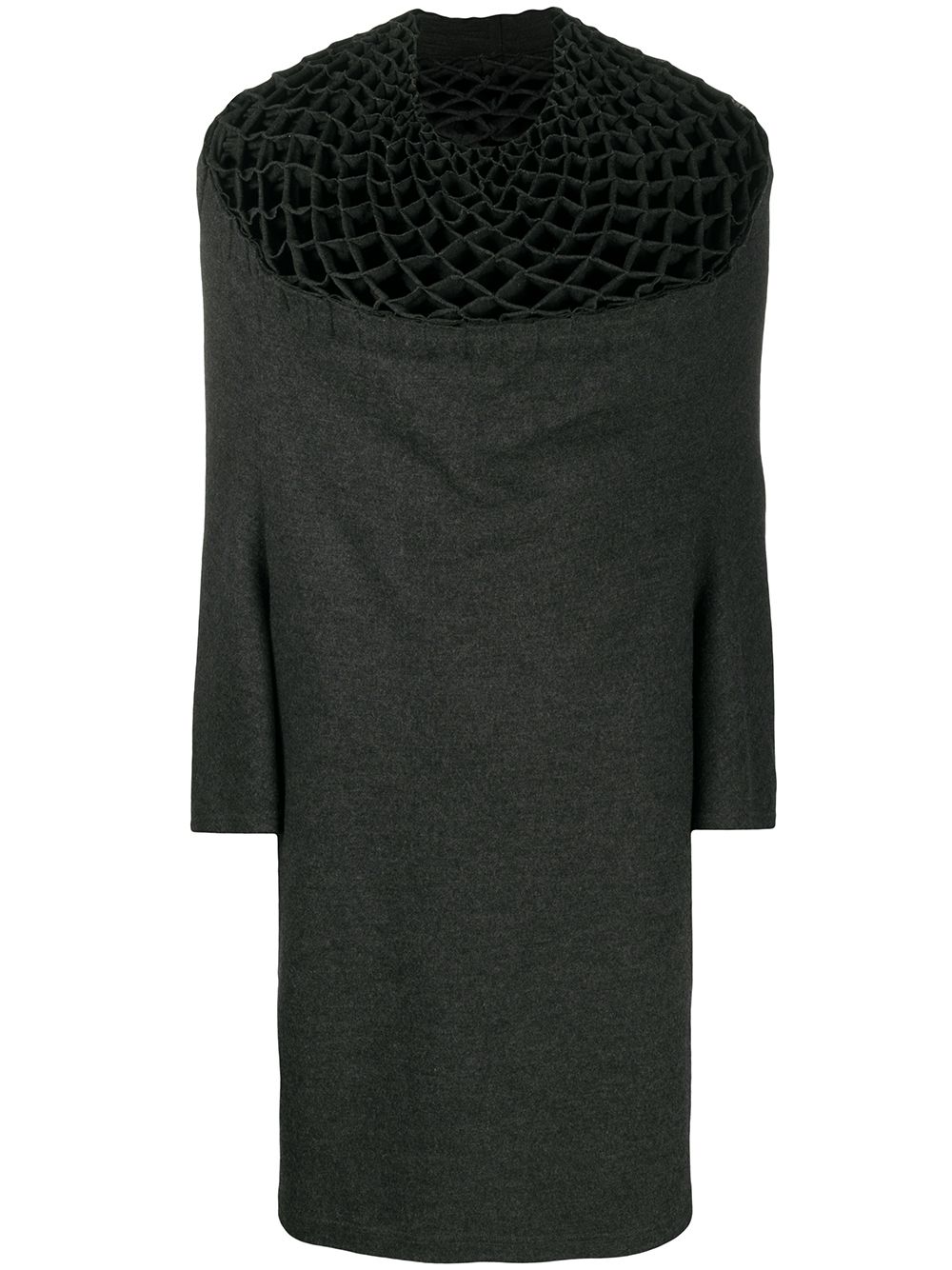 Junya Watanabe Comme des Garçons Pre-Owned 蜂窝针织领连衣裙 - 灰色