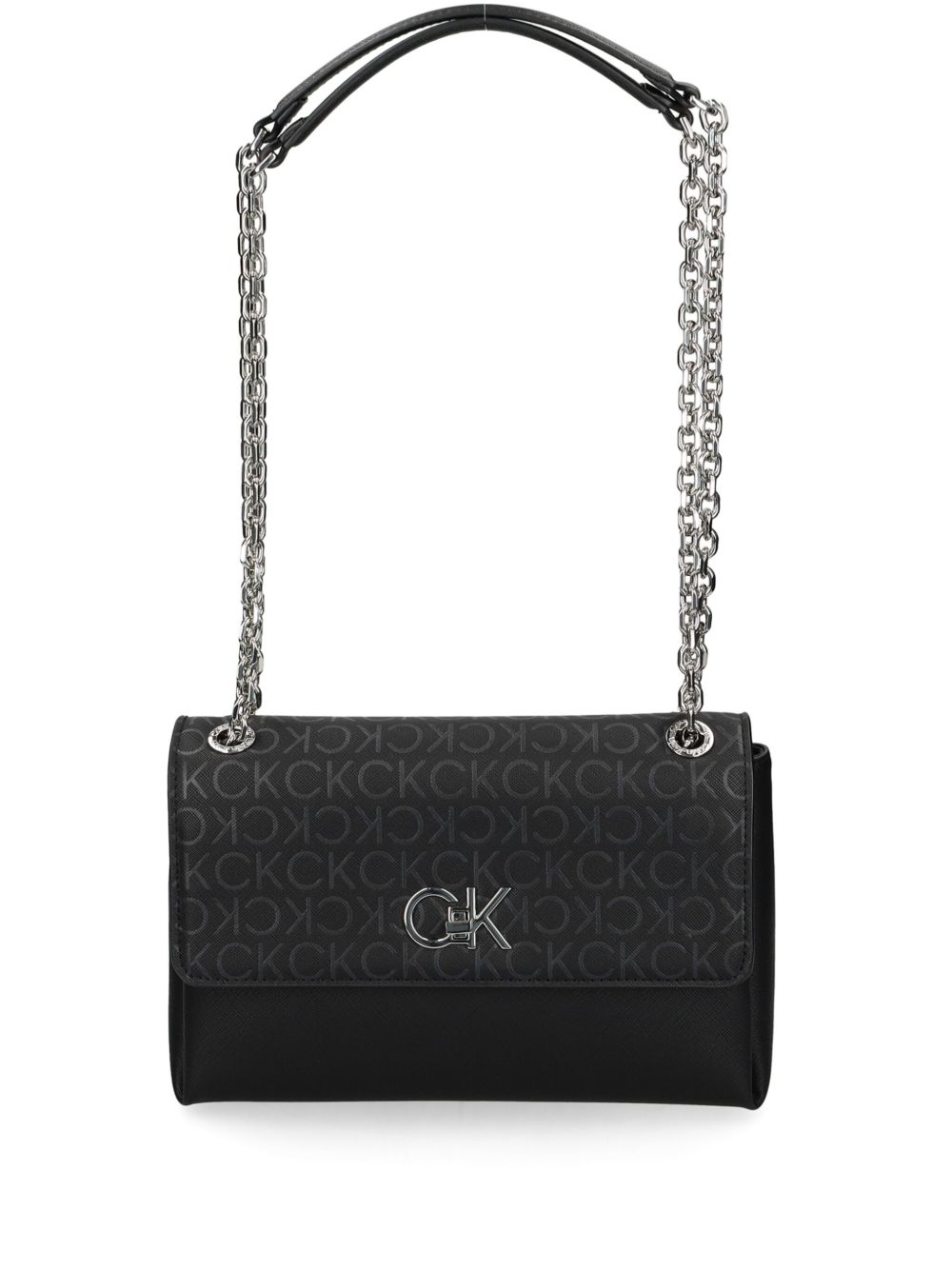 Calvin Klein logo标牌斜挎包 - 黑色