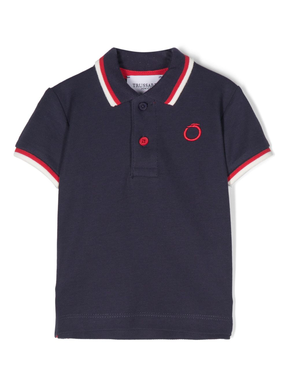 TRUSSARDI JUNIOR logo刺绣polo衫 - 蓝色