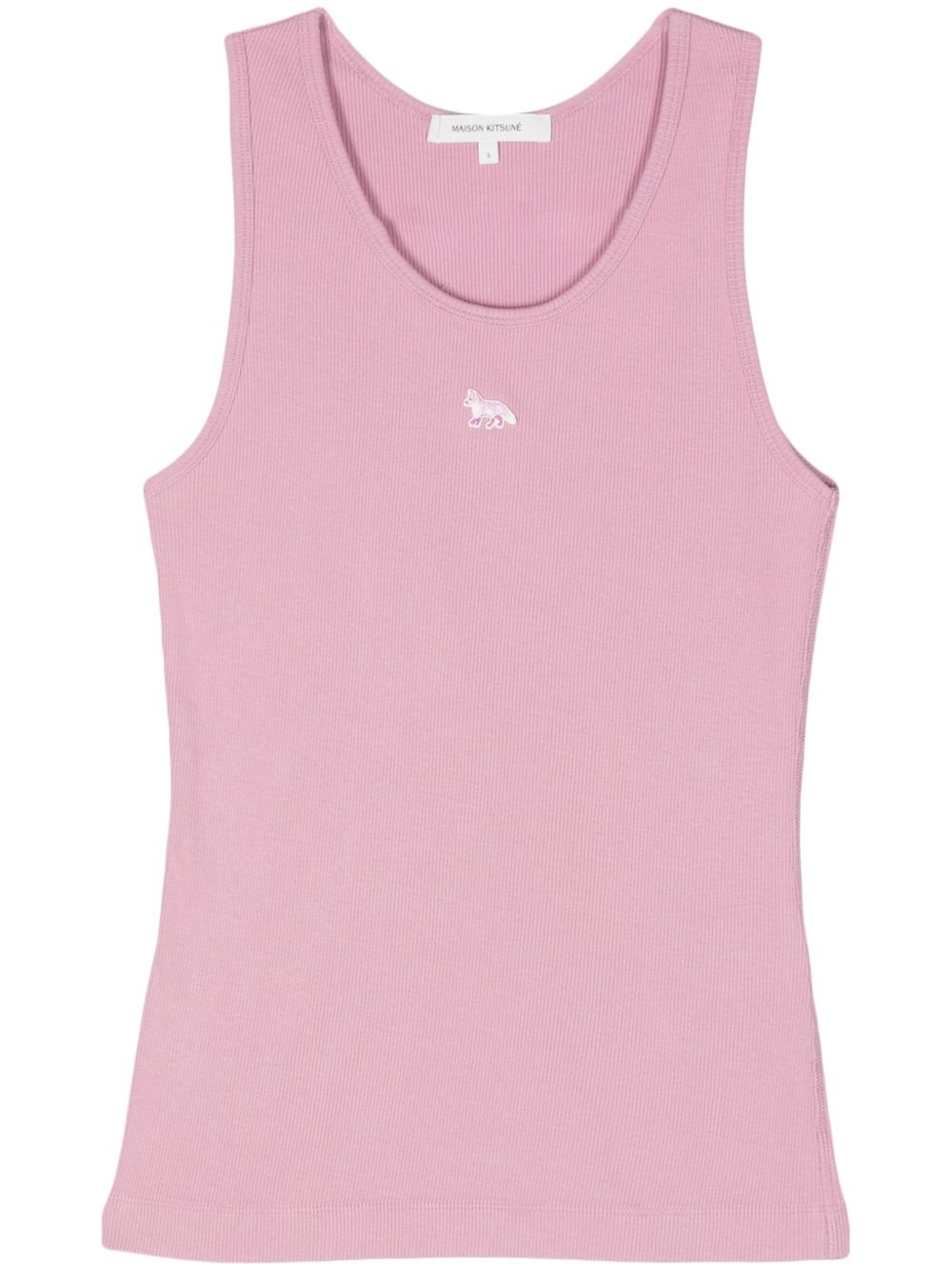 Maison Kitsuné Fox 图案罗纹坦克背心 - 粉色