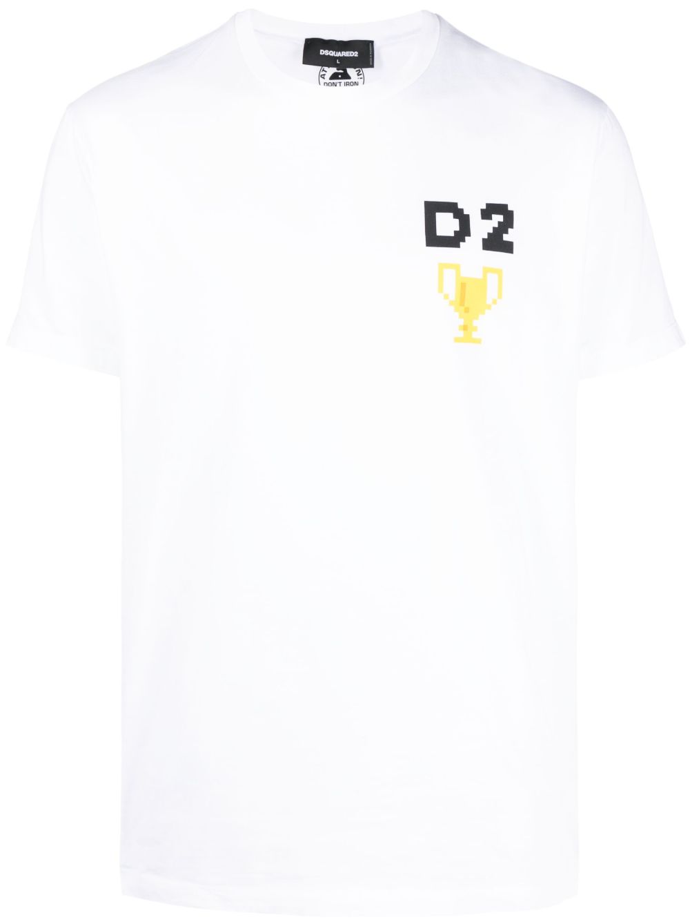 DSQUARED2 像素印花短袖T恤 - 白色