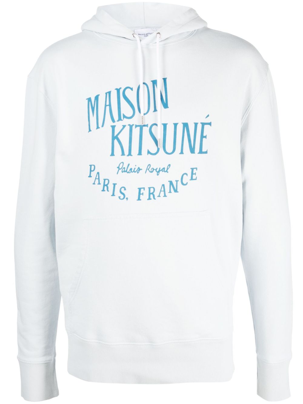 Maison Kitsuné logo印花棉连帽衫 - 蓝色