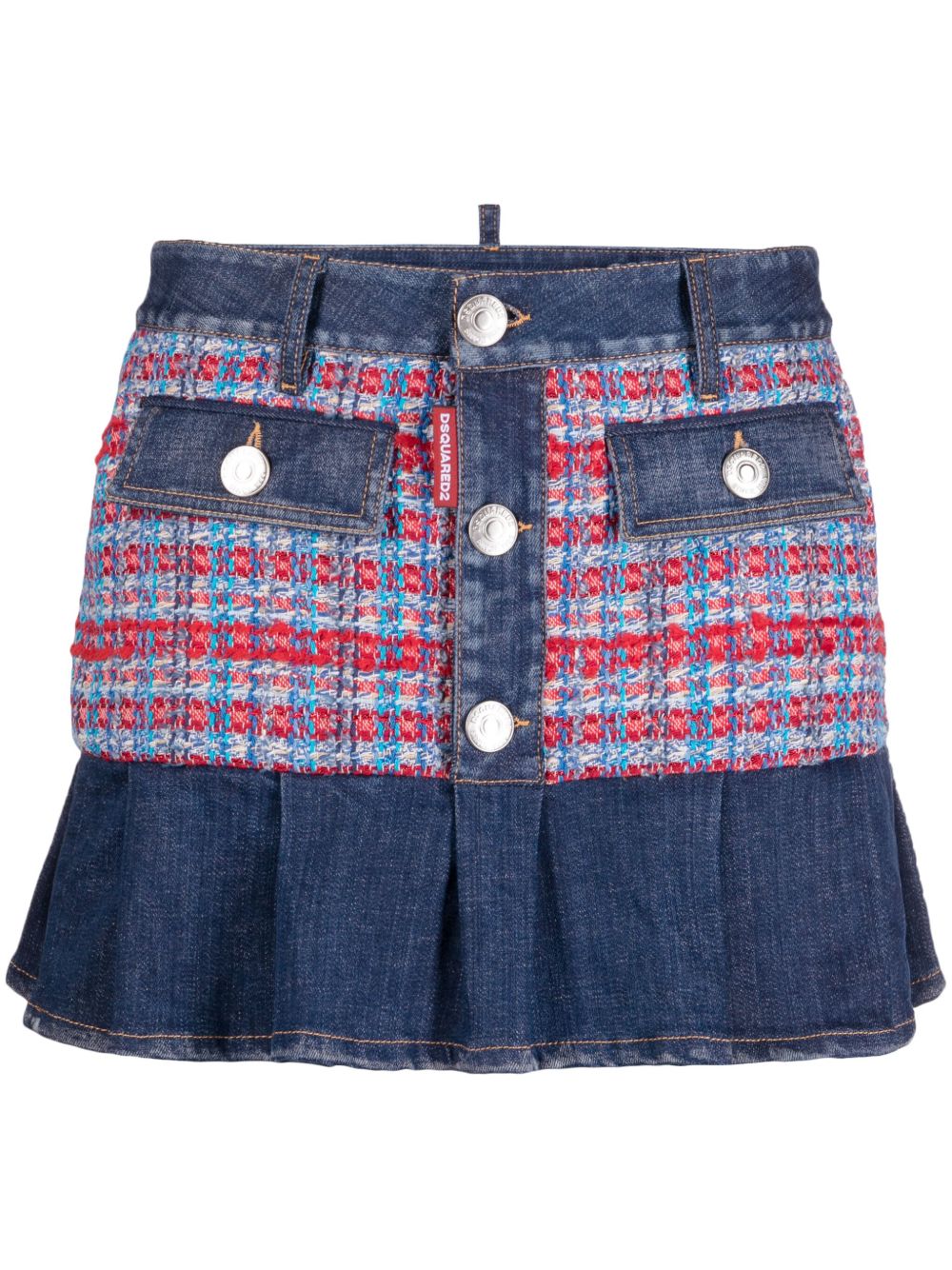 DSQUARED2 低腰牛仔迷你半身裙 - 蓝色