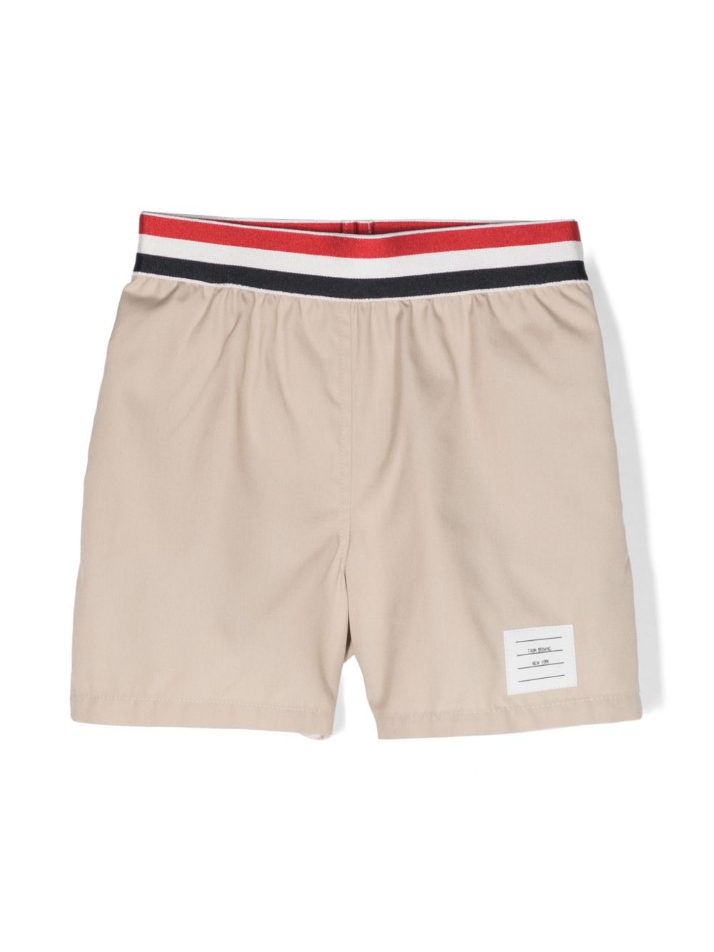 Thom Browne Kids Rugby 红白蓝腰边裙裤 - 褐色