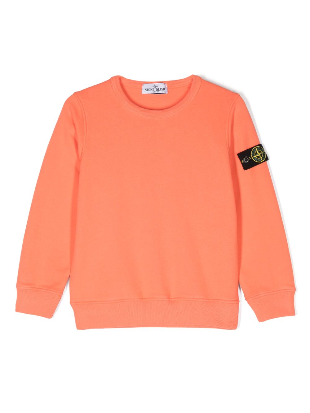 Stone Island Junior 罗盘徽章棉卫衣 - 橘色